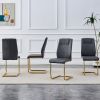 Modern dining chairs, restaurant chairs, and gold legged upholstered chairs made of artificial leather, suitable for kitchens, living rooms, bedrooms