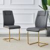 Modern dining chairs, restaurant chairs, and gold legged upholstered chairs made of artificial leather, suitable for kitchens, living rooms, bedrooms