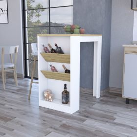 Cecil Kitchen Island, 3-Tier Shelf, Manufactured wood Top (Color: as Pic)