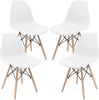 Set of 4 Modern Style Dining Chair, Shell Lounge Plastic Chair for Kitchen, Dining, Bedroom