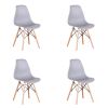 Set of 4 Modern Style Dining Chair, Shell Lounge Plastic Chair for Kitchen, Dining, Bedroom