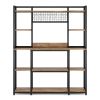 5-Tier Kitchen Baker's Rack, 55" Wide Kitchen Storage Shelf with 11 Hooks