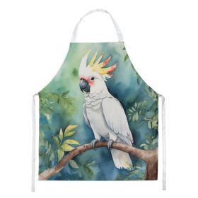 Cockatoo Apron Cooking Kitchen Server Baking Crafts Gardening for Adult Women Men, Unisex, Large, Multicolor (Default: Default)