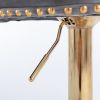 A&A Furniture,Golden Swivel Velvet Barstools Adjusatble Seat Height from 25-33 Inch