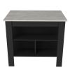 Brooklyn Kitchen Island, Three Concealed Shelves