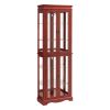 Lighted Glass Curio Display Cabinet,Display Cabinet,Glass Storage Cabinet Glass Wine cabinet Wood Frame Toy Display for Living Room, Kitchen