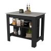Brooklyn Kitchen Island, Three Concealed Shelves