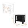 Brooklyn Kitchen Island, Three Concealed Shelves