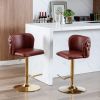 A&A Furniture,Swivel Barstools Adjusatble Seat Height, Modern PU Upholstered Bar Stools with the whole Back Tufted
