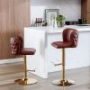 A&A Furniture,Swivel Barstools Adjusatble Seat Height, Modern PU Upholstered Bar Stools with the whole Back Tufted