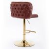 A&A Furniture,Swivel Barstools Adjusatble Seat Height, Modern PU Upholstered Bar Stools with the whole Back Tufted