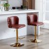 A&A Furniture,Swivel Barstools Adjusatble Seat Height, Modern PU Upholstered Bar Stools with the whole Back Tufted