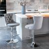 A&A Furniture,Swivel Velvet Barstools Adjusatble Seat Height from 25-33 Inch