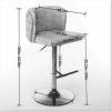 A&A Furniture,Swivel Barstools Adjusatble Seat Height, Modern PU Upholstered Bar Stools with the whole Back Tufted