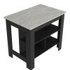 Brooklyn Kitchen Island, Three Concealed Shelves