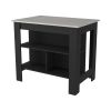 Brooklyn Kitchen Island, Three Concealed Shelves