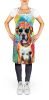 Boxer Hippie Dawg Apron Cooking Kitchen Server Baking Crafts Gardening for Adult Women Men, Unisex, Large, Multicolor