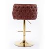 A&A Furniture,Swivel Barstools Adjusatble Seat Height, Modern PU Upholstered Bar Stools with the whole Back Tufted