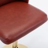 A&A Furniture,Swivel Barstools Adjusatble Seat Height, Modern PU Upholstered Bar Stools with the whole Back Tufted