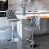 A&A Furniture,Swivel Velvet Barstools Adjusatble Seat Height from 25-33 Inch