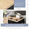 Kitchen Island with Power Outlet,Kitchen Storage Island with Drop Leaf and Rubber Wood,Open Storage and Wine Rack,5 Wheels