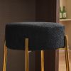 24" Tall, Round Bar Stools, Set of 2 - Contemporary upholstered dining stools for kitchens